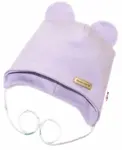 Baby Nellys Čepička na zavazování, bavlna, Little Teddy,  liliová vel.  86/92