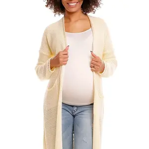 bemaamaa Svetříkový plášť s kapsami MERY - žlutý