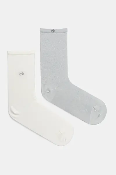 Ponožky Calvin Klein 2-pack dámské, šedá barva, 701231377