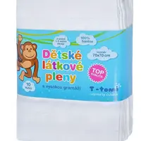 T-tomi Látkové TETRA pleny 70x70 cm sada 10 ks bílé