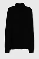 Dětský svetr s příměsí vlny United Colors of Benetton černá barva, lehký