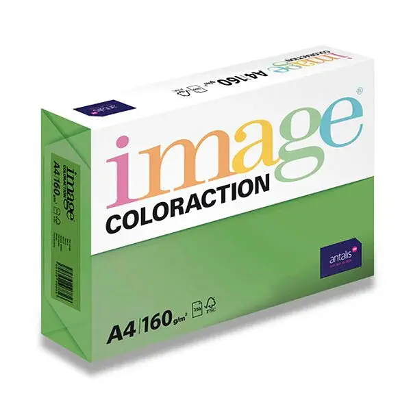 Barevný papír Image Coloraction, 160 g, 250 listů - Sytá zelená