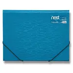Tříchlopňové desky s gumou FolderMate Nest, A4 - modrá
