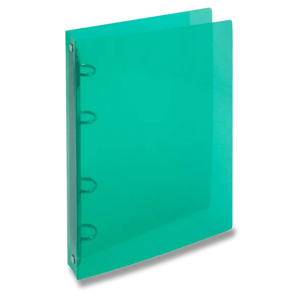 4kroužkový pořadač Transparent, A4, 20 mm - zelený
