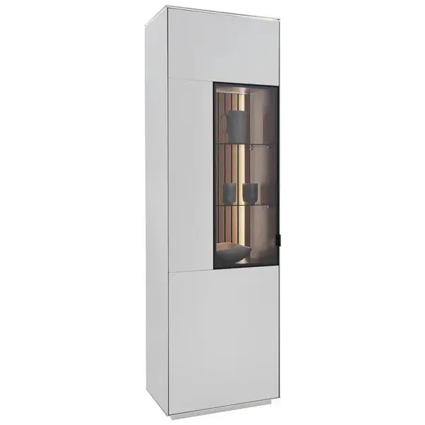 Dieter Knoll VITRÍNA, dub, bílá, barvy dubu, 60,8/198,6/40 cm