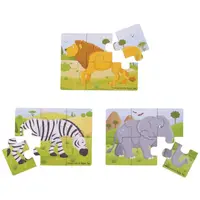 Bigjigs Toys Puzzle 3v1 safari zvířátka