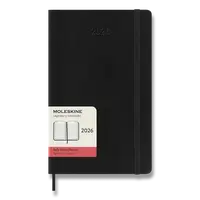 Diář Moleskine 2026 - měkké desky, L, denní, černý