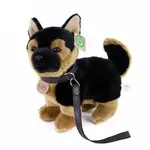 Plyšový pes německý ovčák s vodítkem stojící 23 cm ECO-FRIENDLY