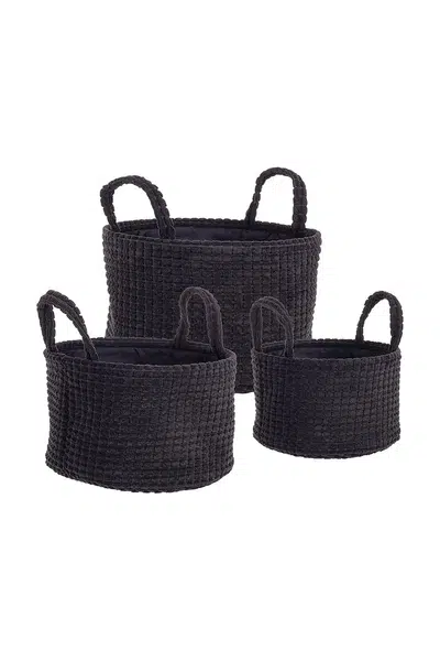 Sada úložných košů Bizzotto Nicky 3-pack černá barva