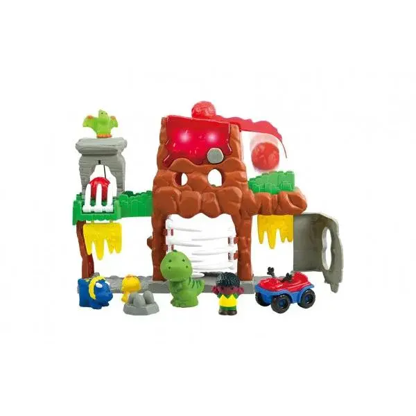 Sada dobrodružný svět dinosaurů s doplňky plast na baterie se zvukem, světlem