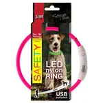 Obojek Dog Fantasy LED nylon růžový 45cm