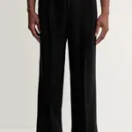 Kalhoty s příměsí vlny HUGO pánské, hnědá barva, 50544666