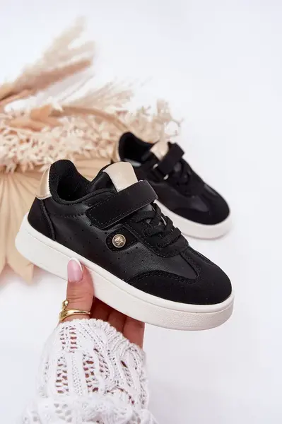 Boto Športová Obuv Tenisky Dievčenské Na Suchý Zips Čierne Zarina