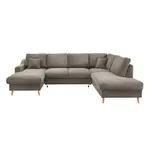 P & B SEDACÍ SOUPRAVA, textil, šedavě hnědá