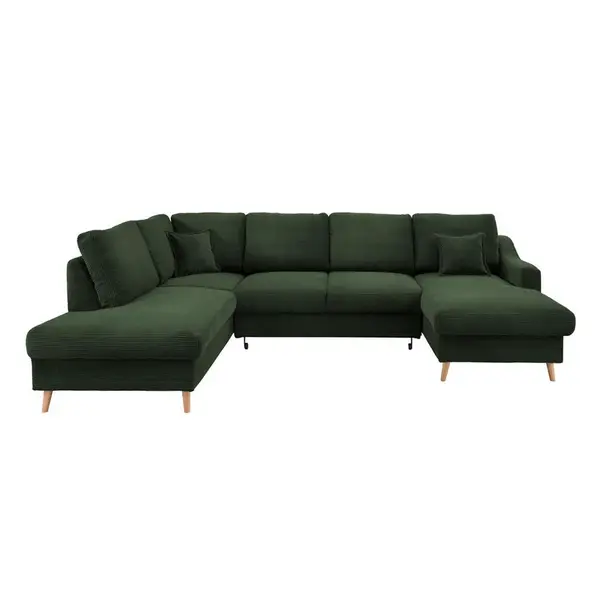 P & B SEDACÍ SOUPRAVA, textil, tmavě zelená