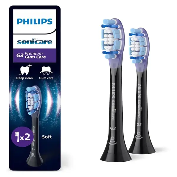 PHILIPS SONICARE Premium gum care náhradní hlavice černé 2 kusy HX9052/88