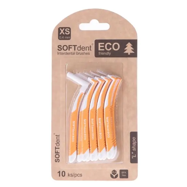 SOFTDENT ECO Mezizubní kartáček zahnutý 0,4 mm 10 ks