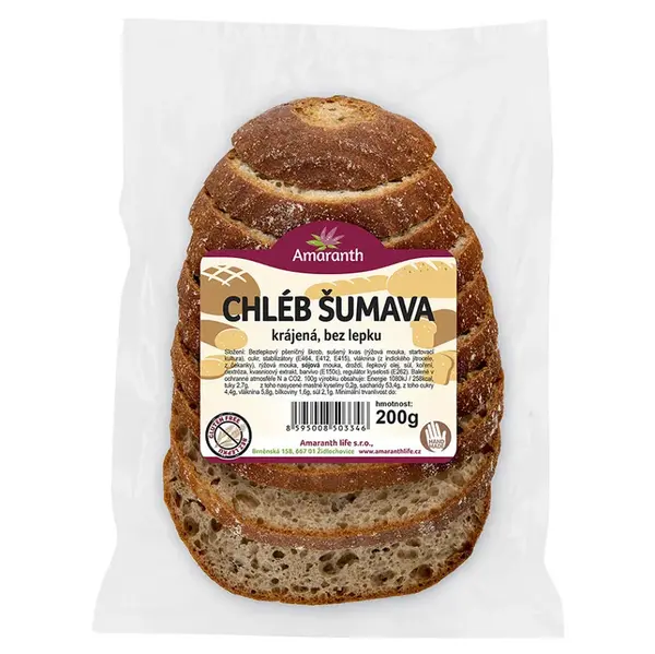 AMARANTH Bezlepkový chléb šumava krájená 200 g