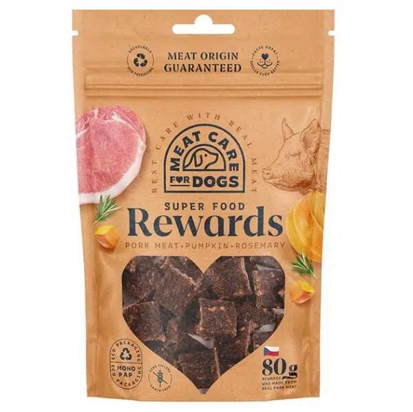 MEAT CARE Rewards Pamlsky pro psy vepřové s dýní & rozmarýnem 80 g