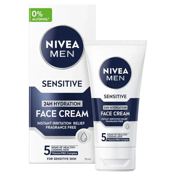 NIVEA Men Sensitive Hydratační krém 75 ml, Druh zboží: Pleťový krém, Objem (ml): 75 ml, Klíčová vlastnost: Hyd