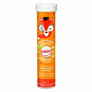 INTACT Chytrá liška s železem a vitamínem C příchuť pomeranč 15 šumivých tablet