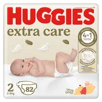 HUGGIES Dětské plenky Extra Care 2 velikost 3-6 kg 82 kusů
