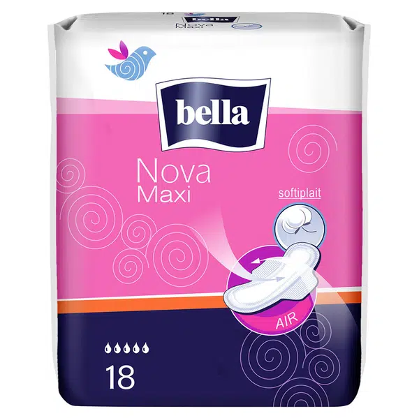 BELLA Nova Maxi Hygienické vložky s křidélky 18 ks