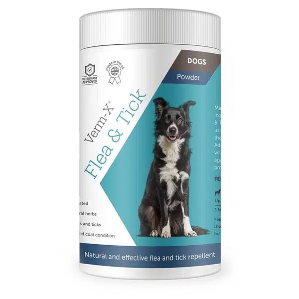 VERM-X přírodní prášek proti blechám a klíšťatům pro psy 70 g