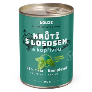 LOUIE Krůtí s lososem a kopřivou konzerva pro psy 400 g
