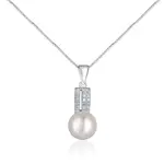 JwL Luxury Pearls Elegantní náhrdelník s pravou perlou a zirkony JL0645 (řetízek, přívěsek)