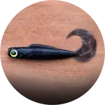 Redbass gumová nástraha twister kixter dark black - xs 45 mm