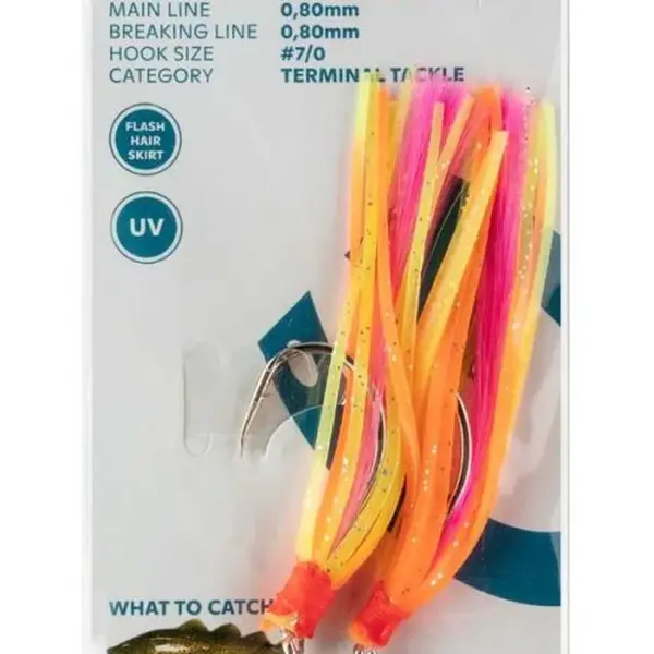 Kinetic návazec sabiki flasher uv orange yellow pink 150 cm 7/0