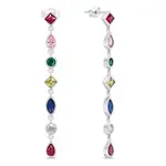 Brilio Silver Krásné stříbrné náušnice s barevnými zirkony EA801W