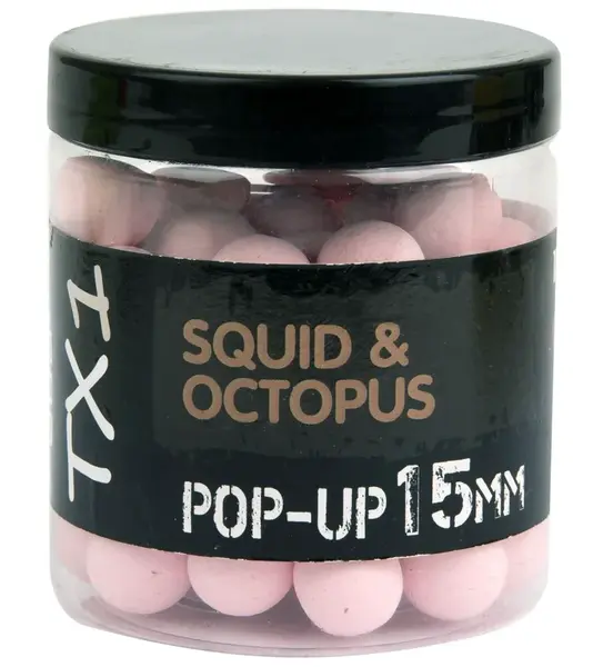 Shimano plovoucí boilie tx1 pop up squid & octopus washed out pink - 15 mm 80 g