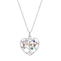 Lotus Silver Krásný stříbrný náhrdelník Strom života s barevnými zirkony LP3199-1/1 (řetízek, přívěsek)