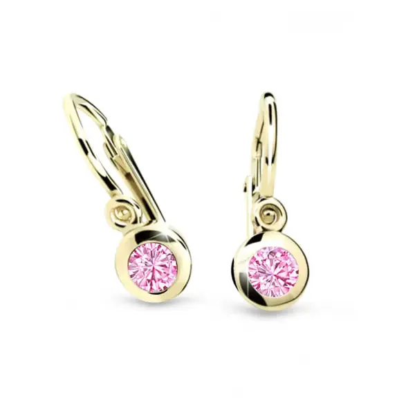 Cutie Jewellery Zlaté dětské náušnice C1537-10-X-1 růžová