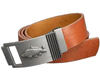 Kožený opasek kapr 40 mm vruby hnědý - délka 120 cm (112,5 cm - 127,5 cm)