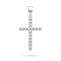 Brilio Silver Třpytivý stříbrný přívěsek křížek PT27W