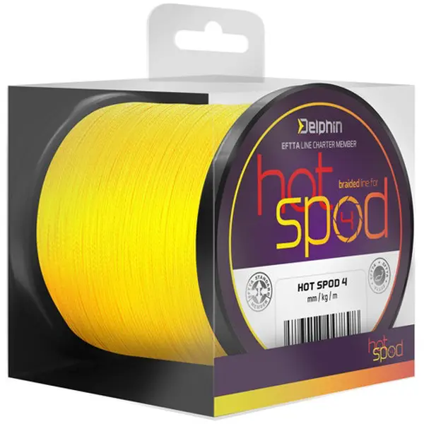 Delphin spodová šňůra hotspod 4 žlutá 0,14 mm 9,1 kg 300 m
