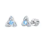 Silvego Stříbrné náušnice AVA s modrými Brilliance Zirconia SILVEGOB70497BDSLB