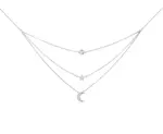 Preciosa Trojitý stříbrný náhrdelník s kubickou zirkonií Moon Star 5362 00