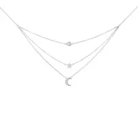 Preciosa Trojitý stříbrný náhrdelník s kubickou zirkonií Moon Star 5362 00