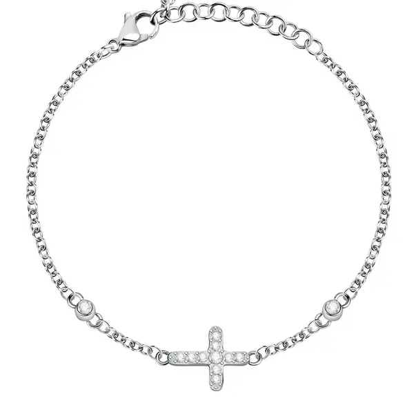 Morellato Moderní ocelový náramek s křížkem Passioni SAUN15