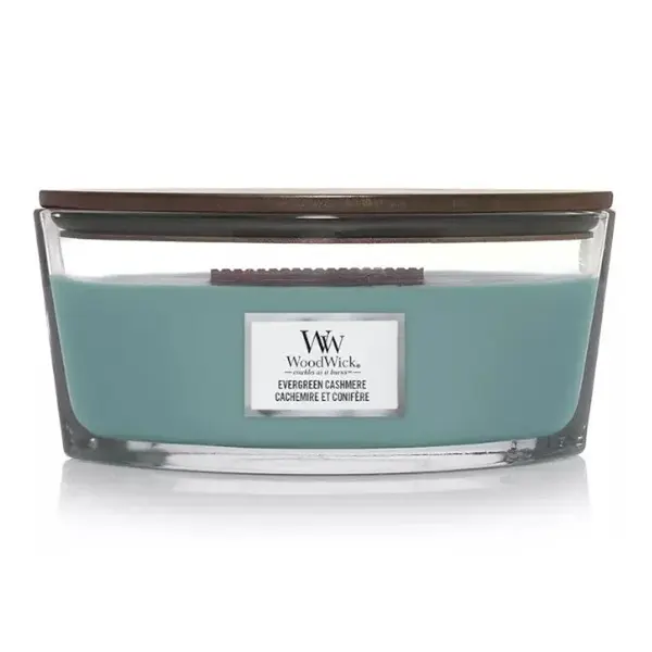 WoodWick Vonná svíčka loď Evergreen Cashmere 453,6 g