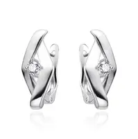 Agato Moderní stříbrné náušnice se zirkonem AGT-E253FW