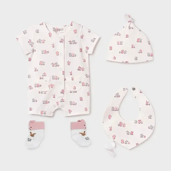 Kojenecká sada Mayoral Newborn 4-pack béžová barva, 9910