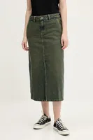 Džínová sukně Dickies zelená barva, midi, DK0A866SK571