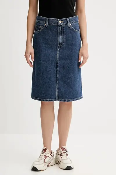 Džínová sukně Tommy Hilfiger tmavomodrá barva, mini, WW0WW45666