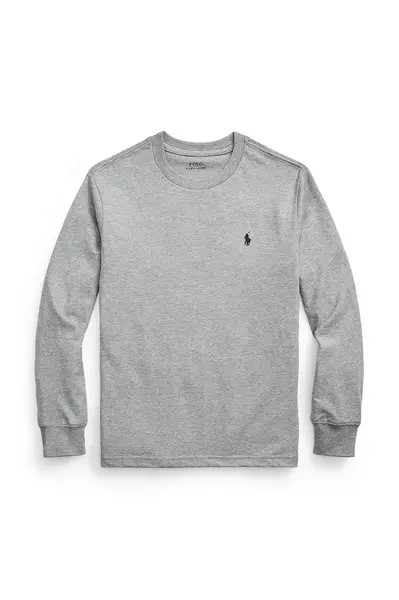 Tričko s dlouhým rukávem Polo Ralph Lauren šedá barva, 323843804005