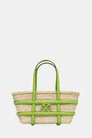 Rafiová kabelka Tory Burch Ella Straw béžová barva, 169396-300